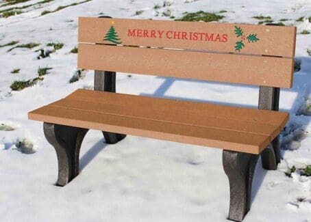 Merry Christmas 4ft Bench - Cedar