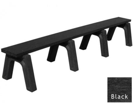 Landmark 8' Flat Bench Black with a Black base & Black board
