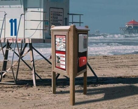 AED & Emergency Kiosk at the beach