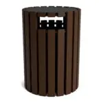 Round Trash Receptacle with Rain Cap 33 Gallon