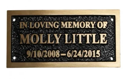 4" x 8" Bronze Cast Metal Plaque