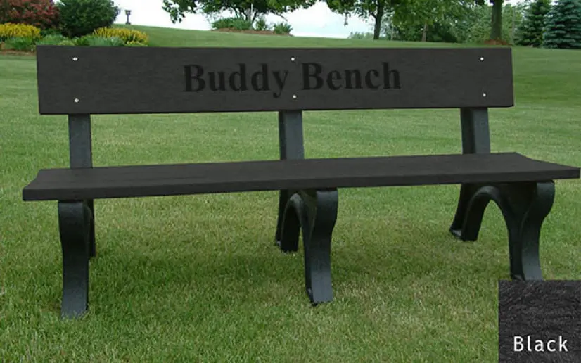 Buddy-Bench-6-Landmark-Bench_black.webp Buddy Bench 6' Landmark Bench - Image 1