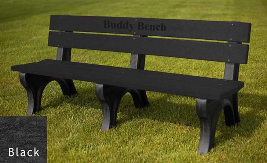 Buddy-Bench-6-Traditional-Bench_black.webp 6 Ft Buddy Bench Traditional Bench - Image 1